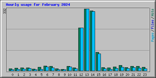 Hourly usage for February 2024
